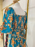 Summer Floral Puffer Sleeves Long Tiered Maxi Dress